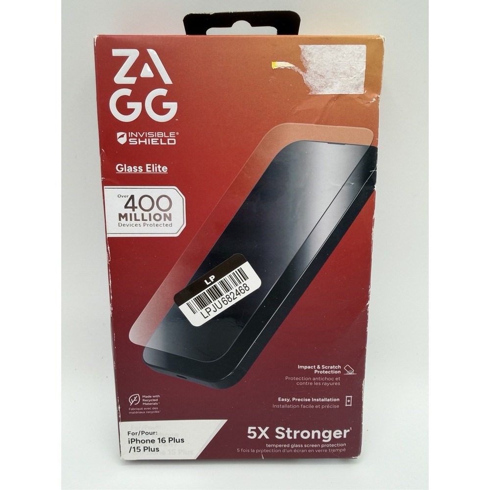 ZAGG InvisibleShield Glass Elite Screen Protector Apple iPhone 15 /16 Plus